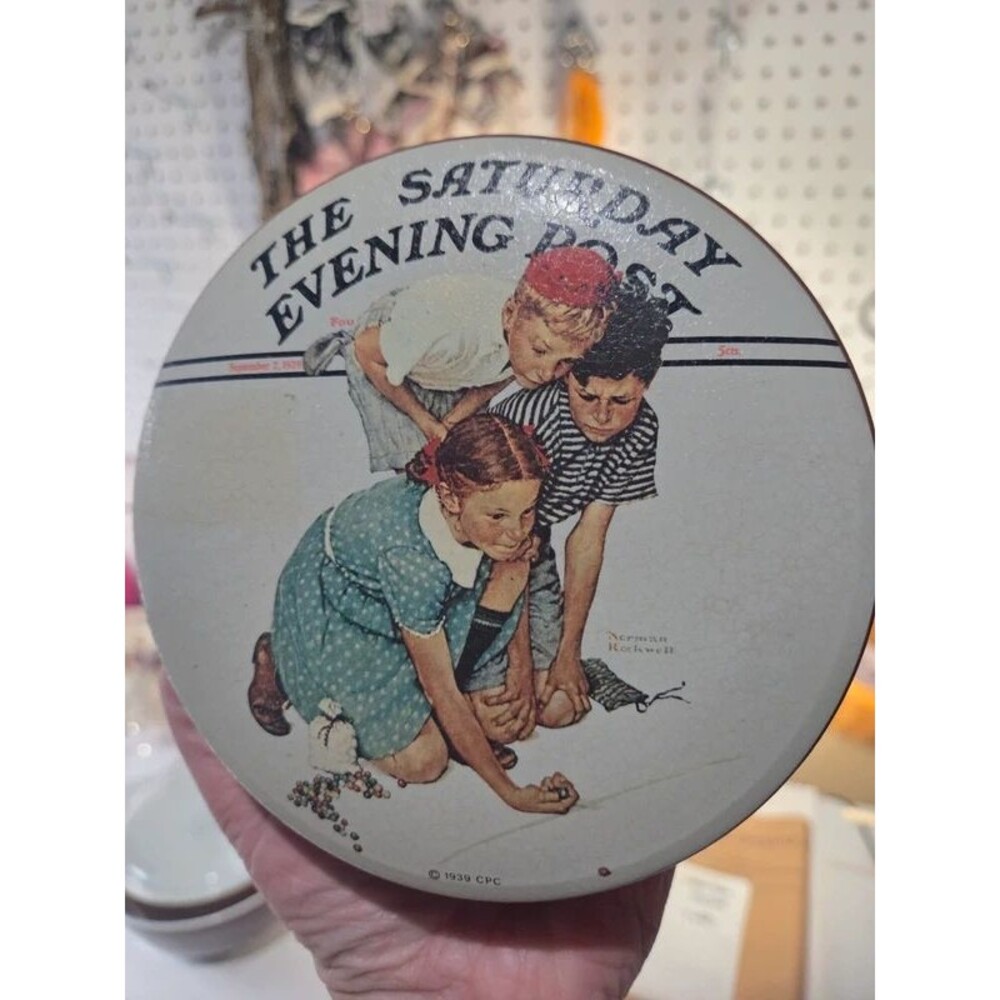 Vintage Norman Rockwell Saturday Evening Post Trinket Tin Box
